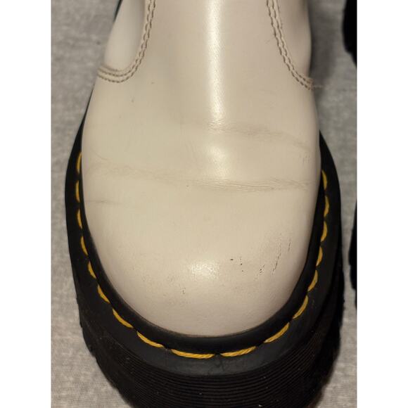 Dr. Martens 2976 Smooth Size 5 White Leather Platform Quad Chelsea Boots - Picture 8 of 14